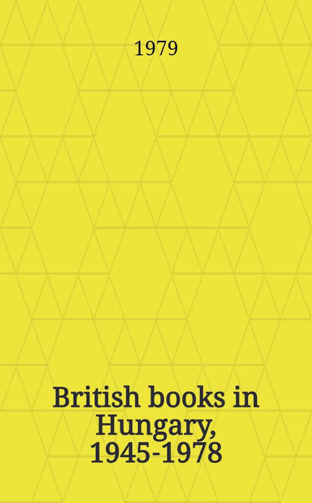 British books in Hungary, 1945-1978