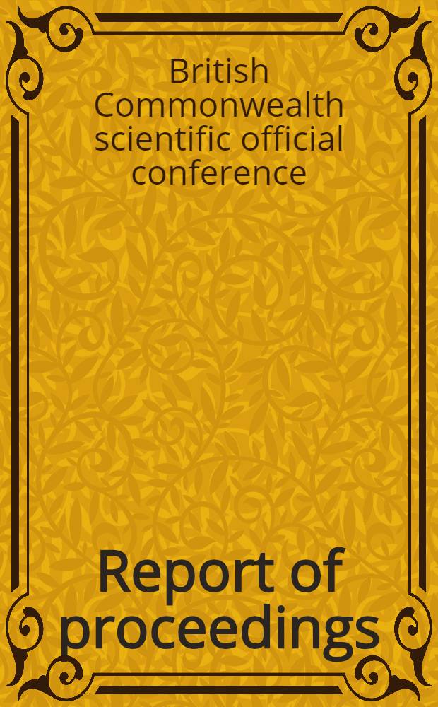 Report of proceedings
