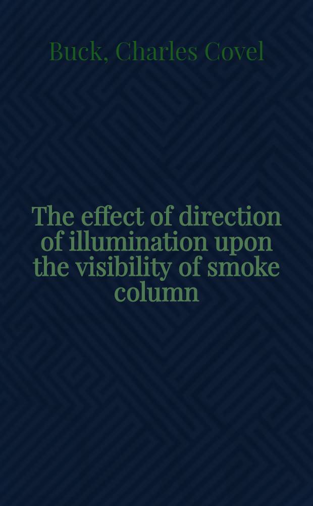 The effect of direction of illumination upon the visibility of smoke column