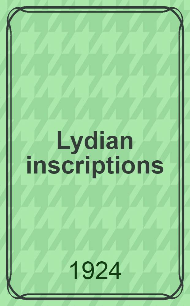 Lydian inscriptions