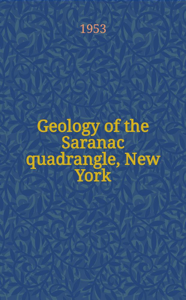 Geology of the Saranac quadrangle, New York