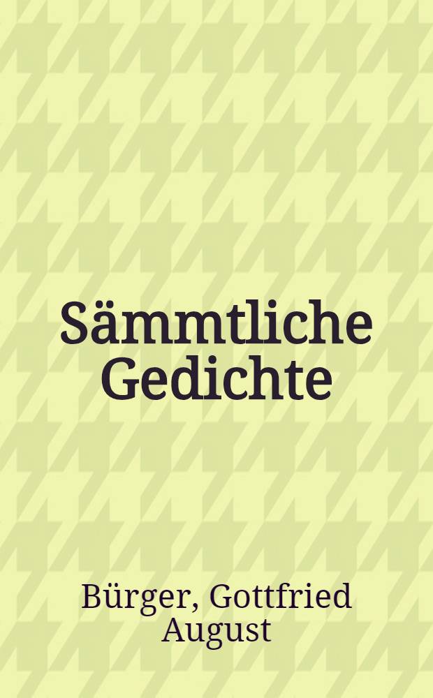 Sämmtliche Gedichte