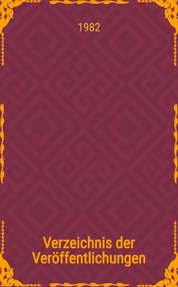 Verzeichnis der Ver&ouml;ffentlichungen