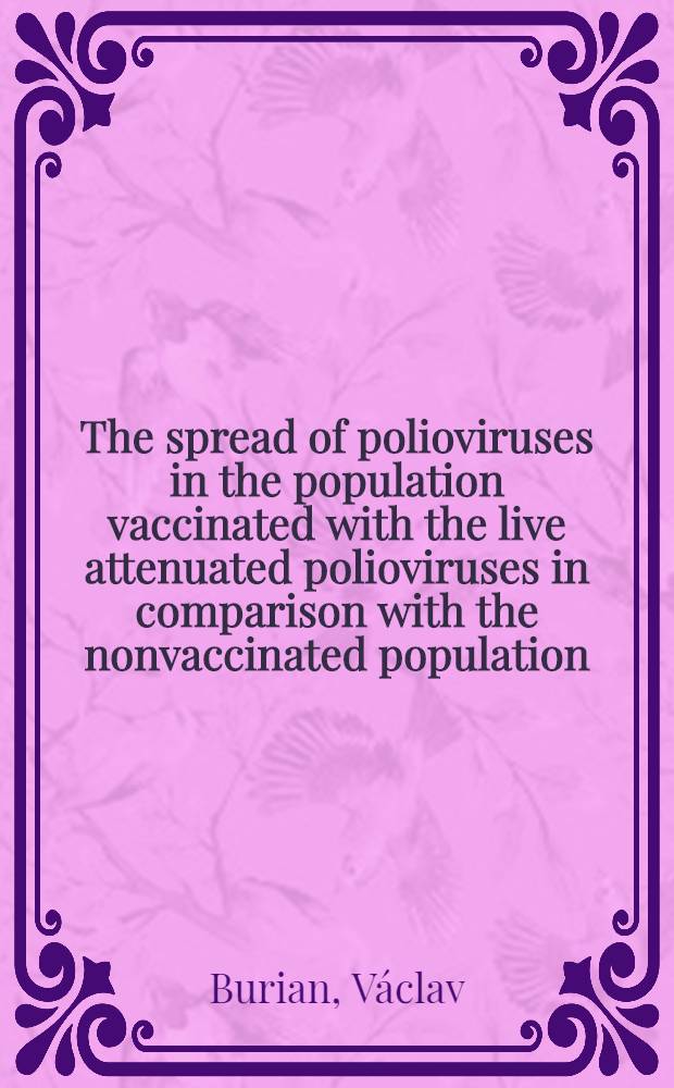 The spread of polioviruses in the population vaccinated with the live attenuated polioviruses in comparison with the nonvaccinated population