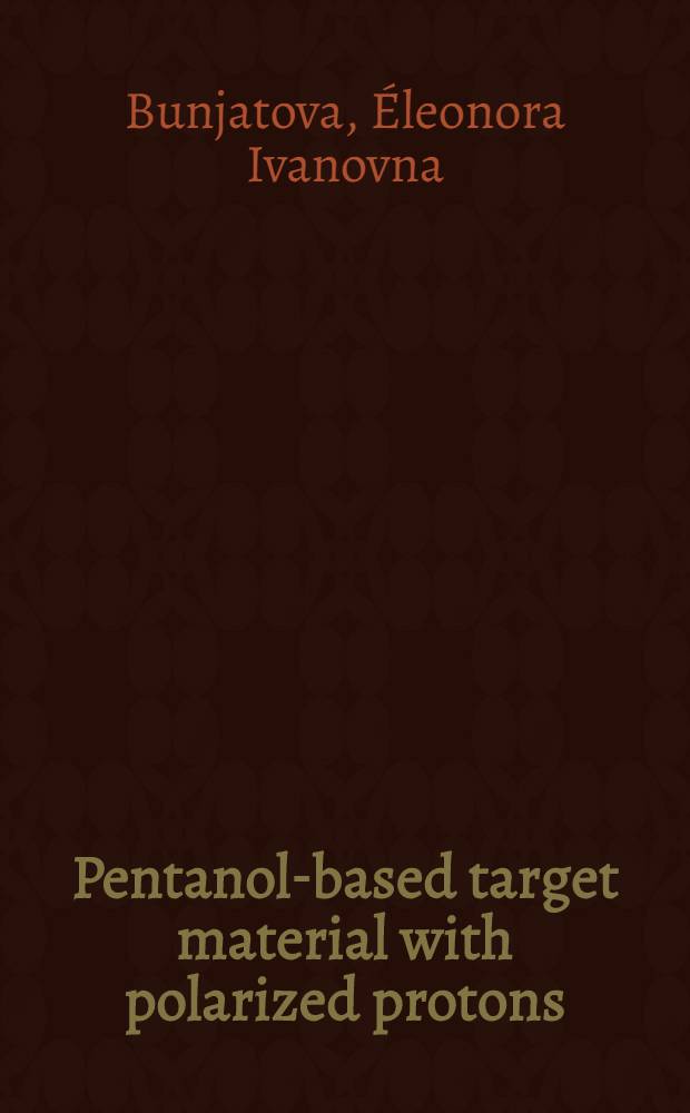 Pentanol-based target material with polarized protons