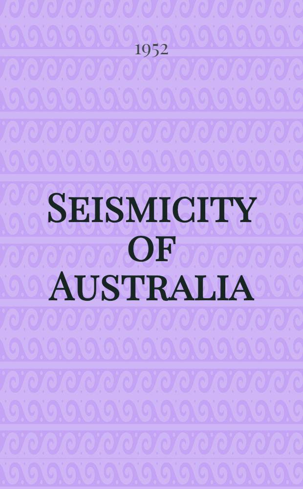 Seismicity of Australia