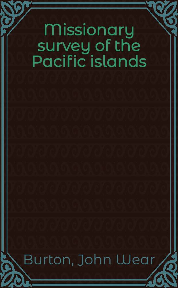 Missionary survey of the Pacific islands