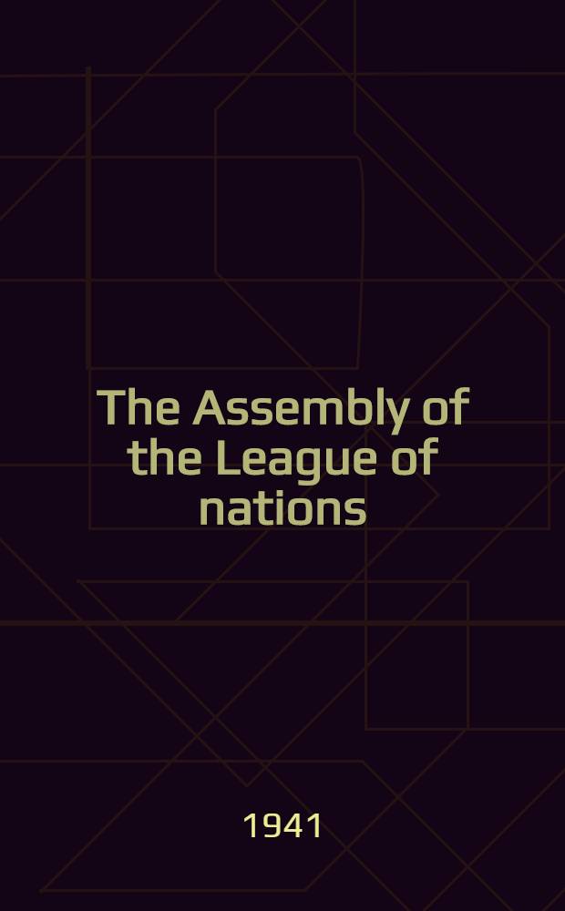 The Assembly of the League of nations