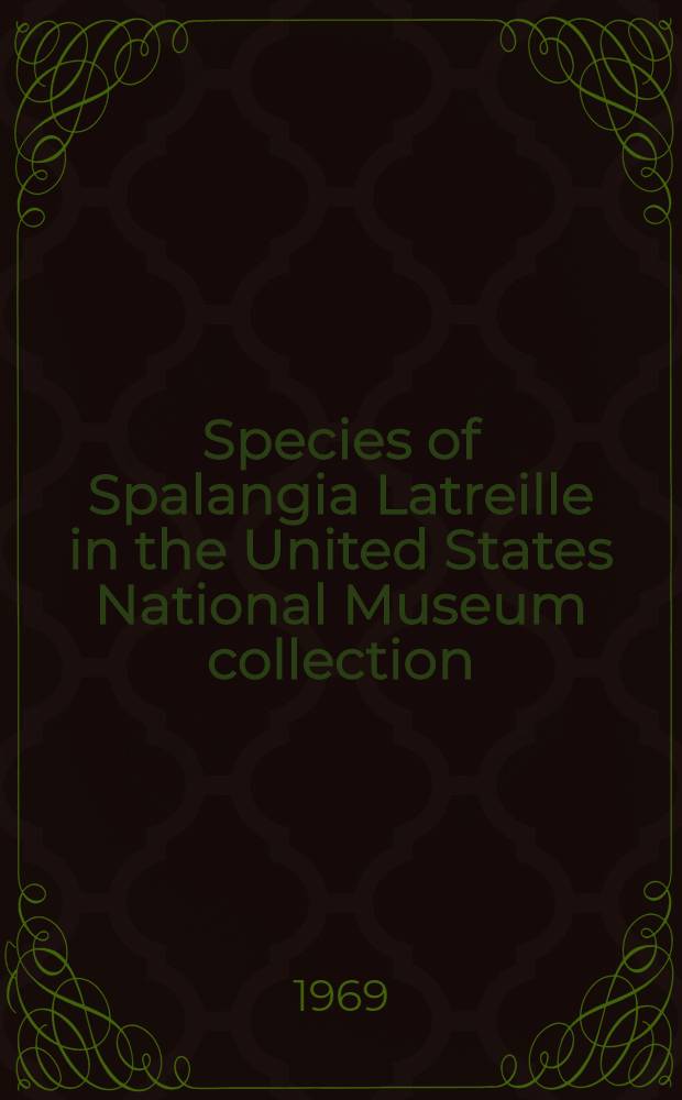 Species of Spalangia Latreille in the United States National Museum collection (Hymenoptera: Pteromalidae)