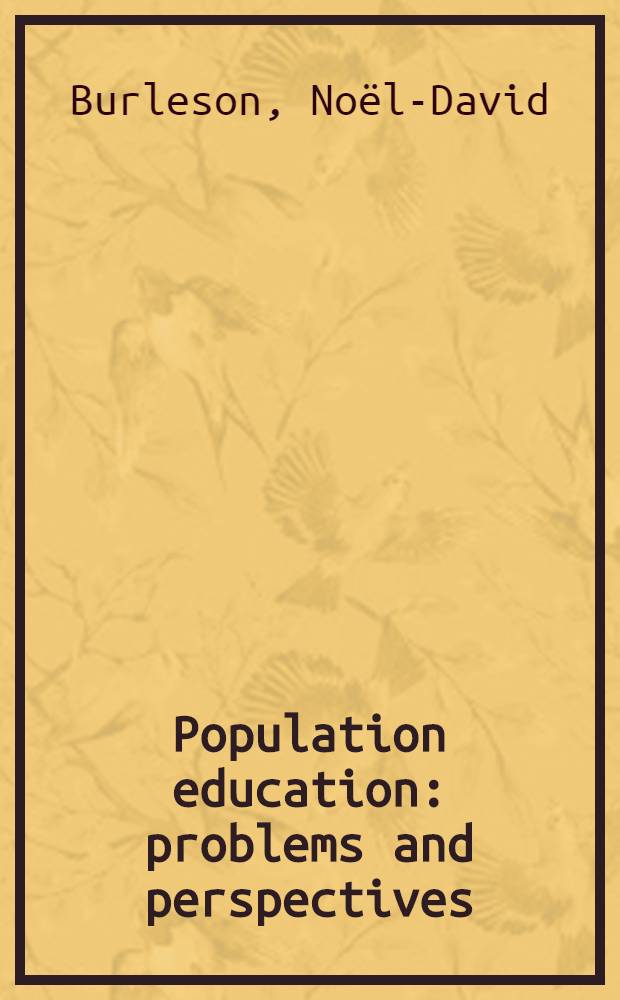 Population education: problems and perspectives