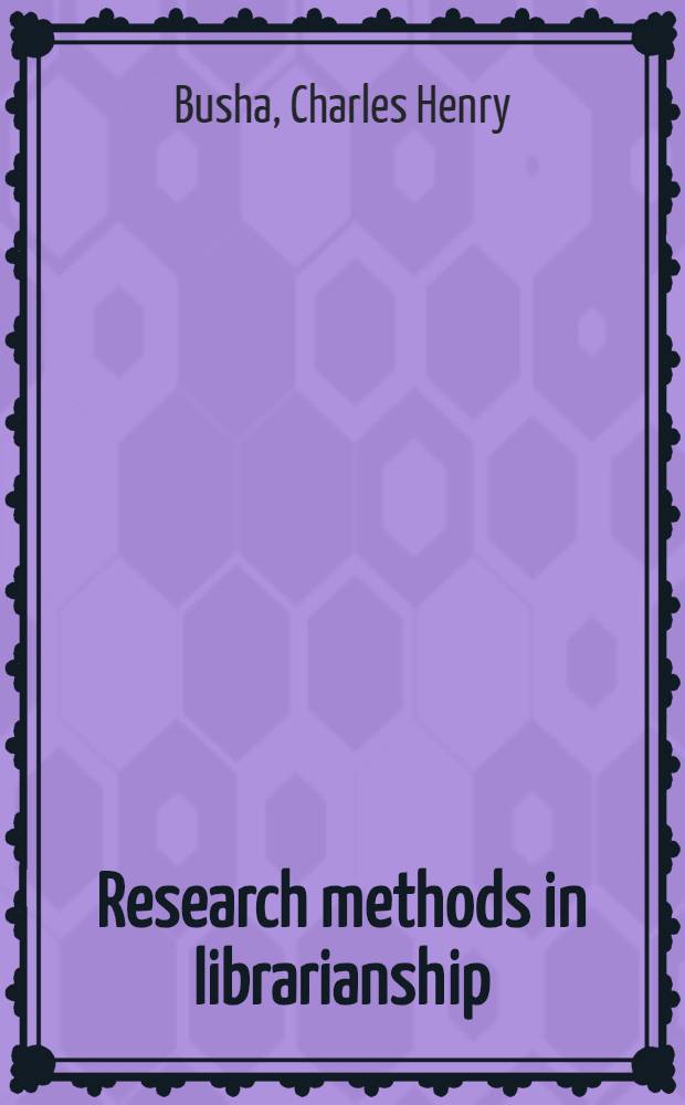 Research methods in librarianship : Techniques a. interpretation