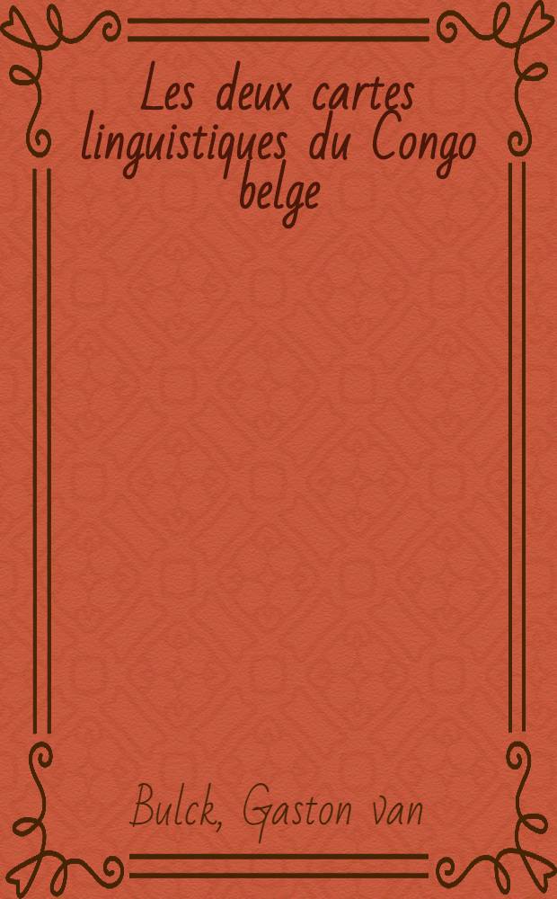 Les deux cartes linguistiques du Congo belge