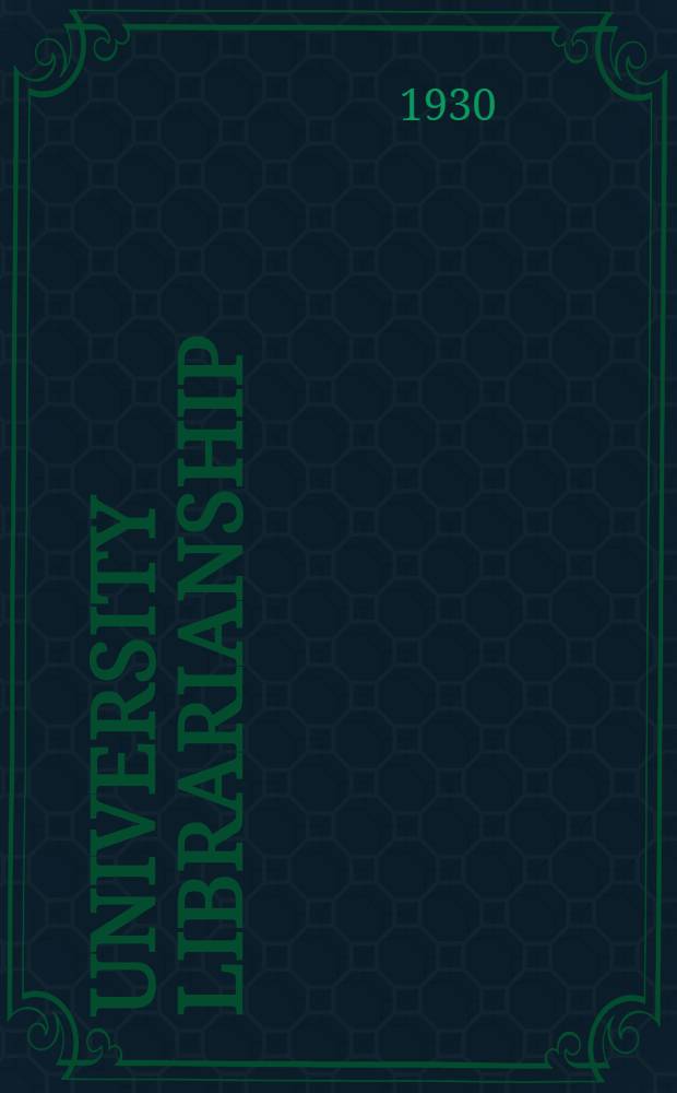 University librarianship