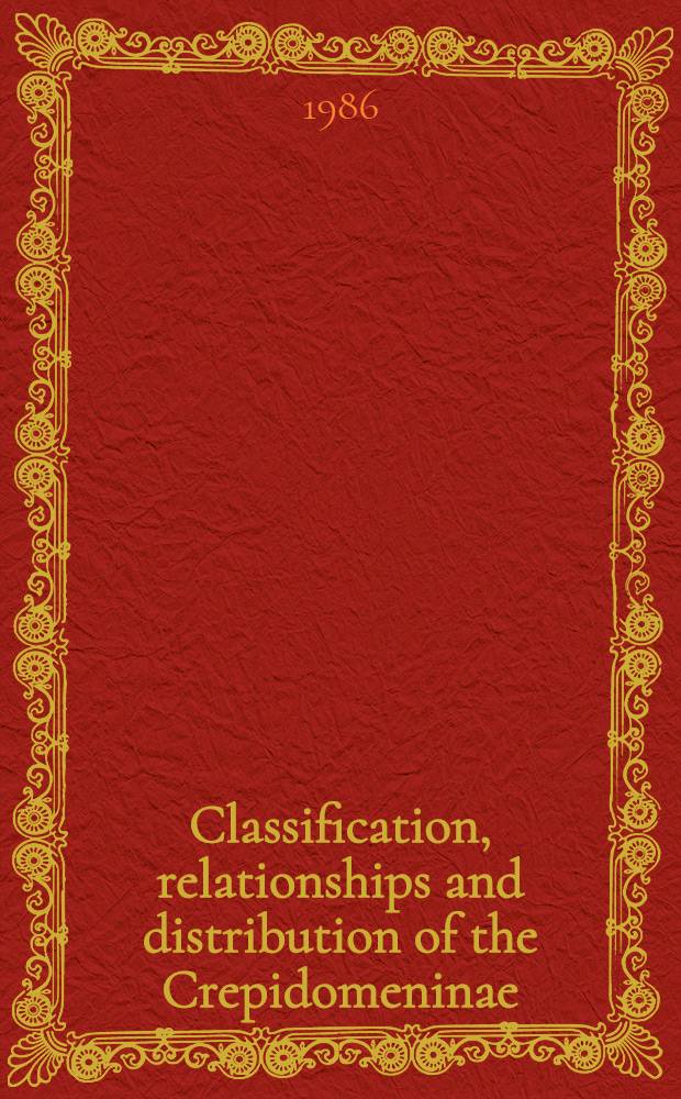 Classification, relationships and distribution of the Crepidomeninae (Coleoptera: Elateridae)