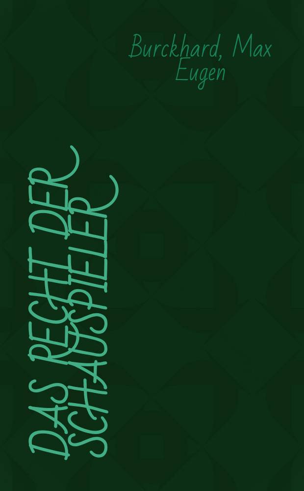 Das Recht der Schauspieler