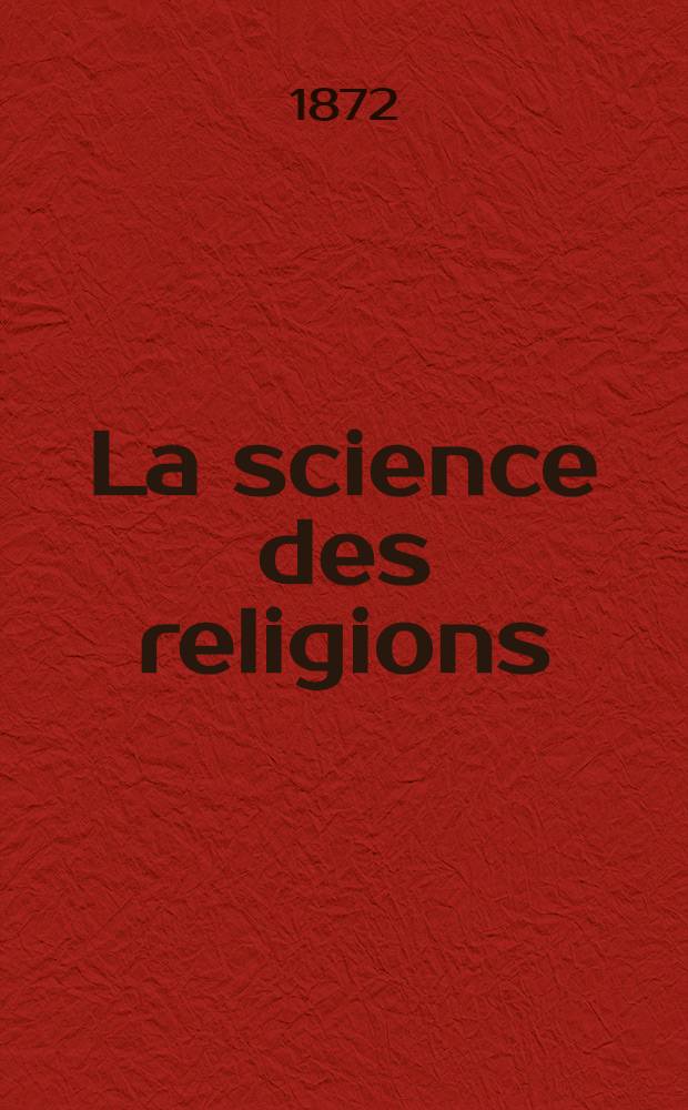 La science des religions