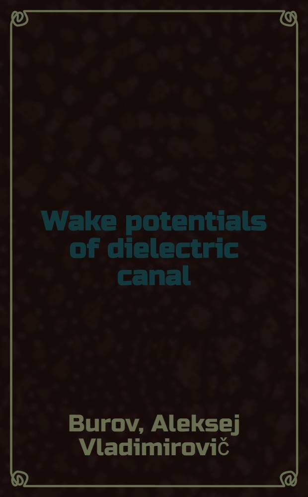 Wake potentials of dielectric canal