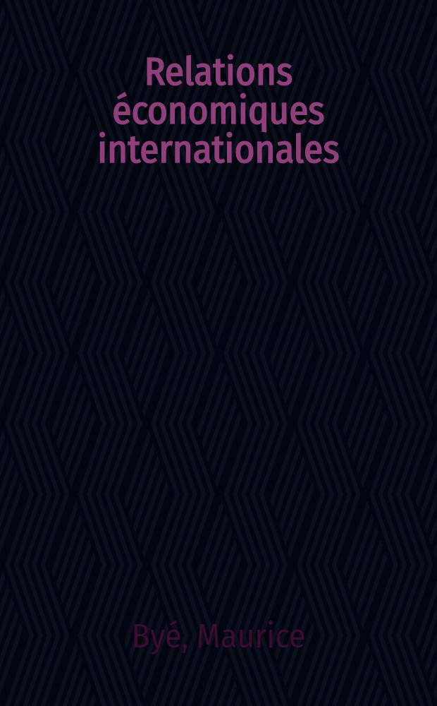 Relations économiques internationales