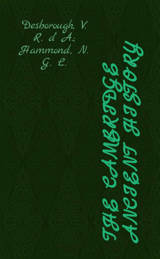 The Cambridge ancient history : Vol. 1-2. Vol. 2. Chap. 36 : The end of Mycenaean civilization and the dark age