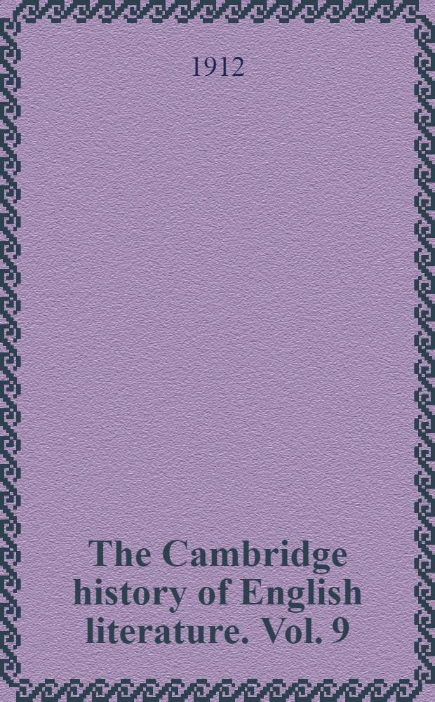 The Cambridge history of English literature. Vol. 9 : From Steele and Addison to Pope and Swift