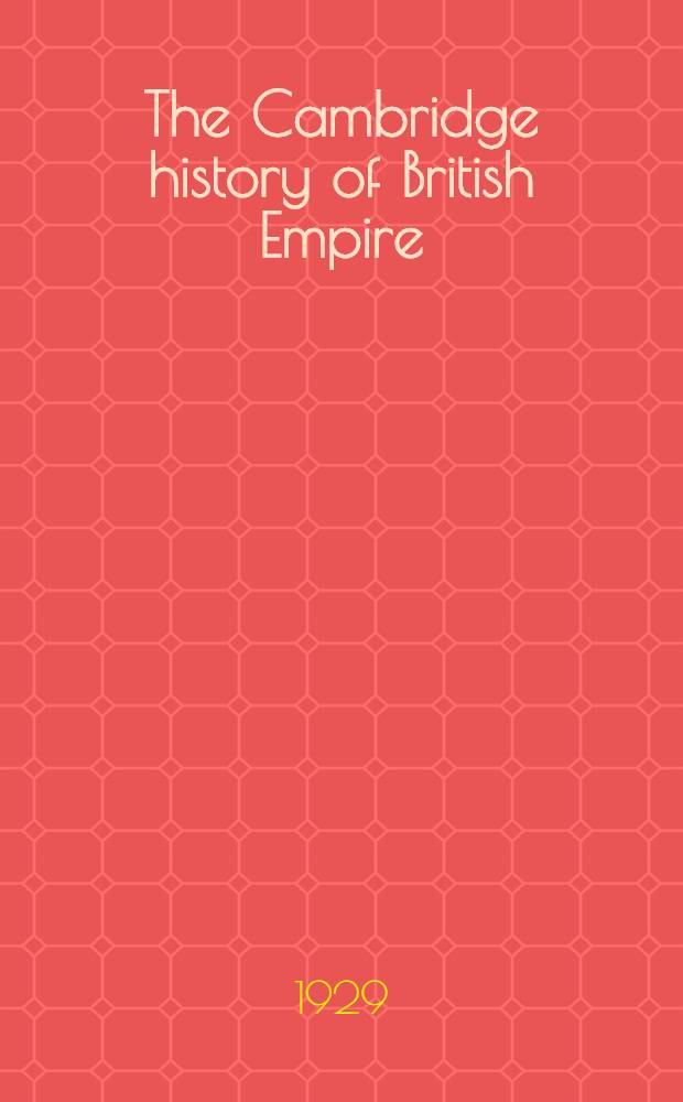 The Cambridge history of British Empire