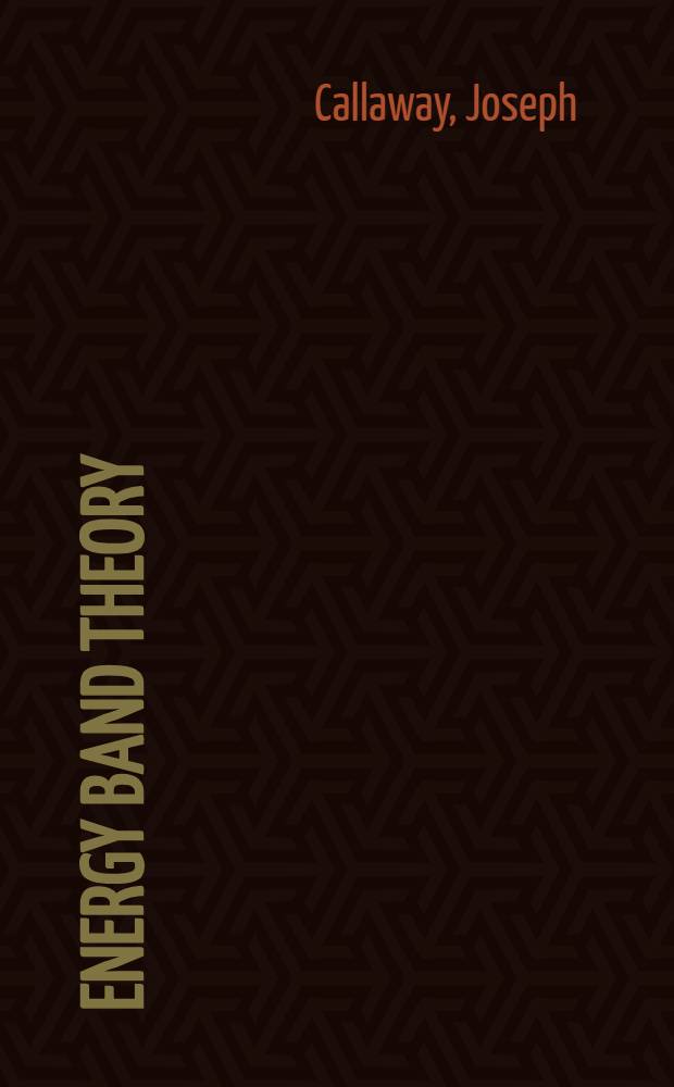 Energy band theory