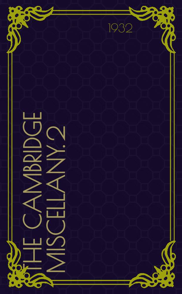 The Cambridge miscellany. 2 : Marlborough and other poems