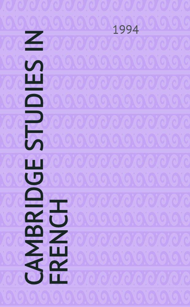 Cambridge studies in French