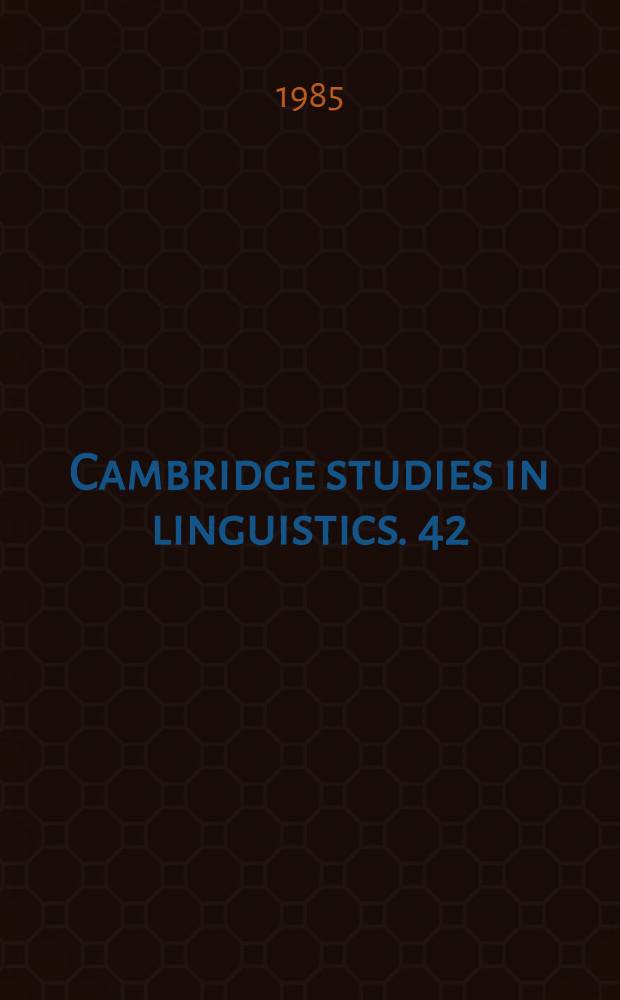 Cambridge studies in linguistics. 42 : Mass terms and model-theoretic semantics