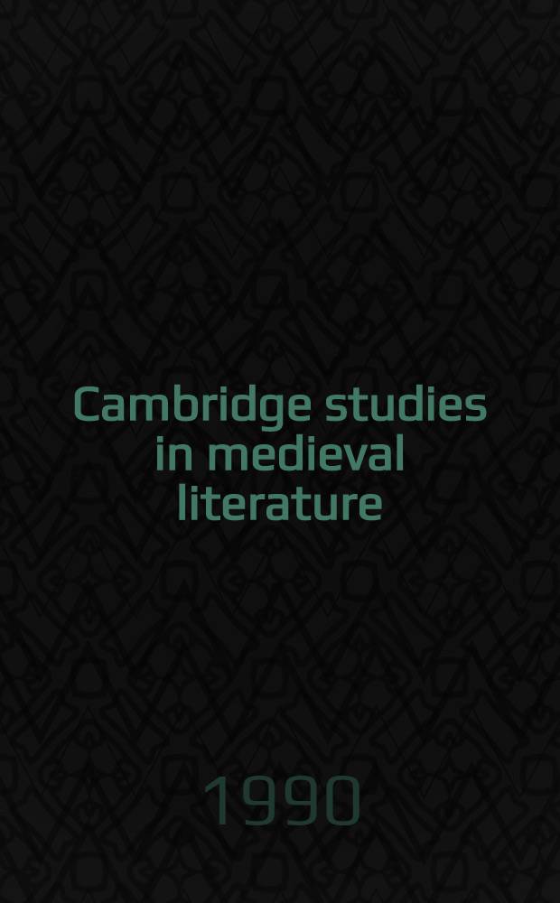 Cambridge studies in medieval literature