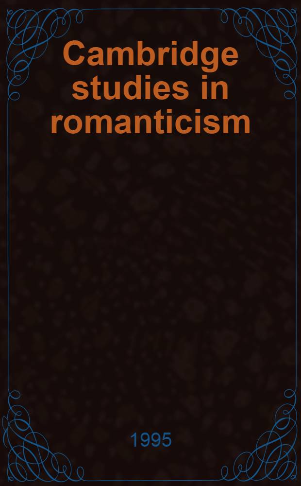 Cambridge studies in romanticism