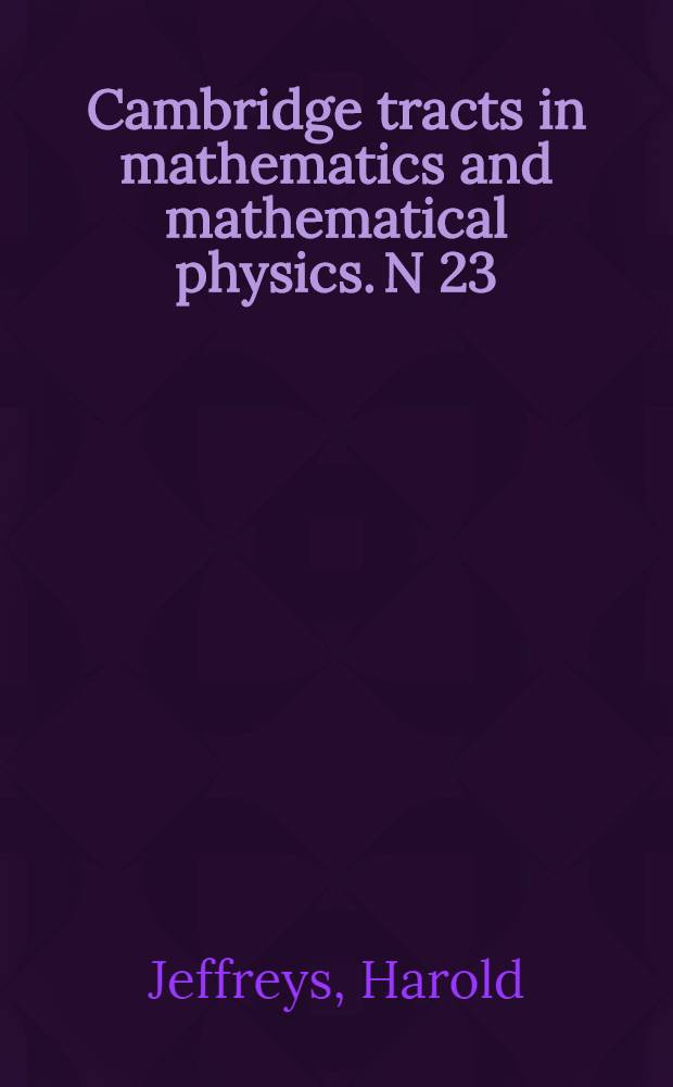 Cambridge tracts in mathematics and mathematical physics. N 23 : Operational methods in mathematical physics
