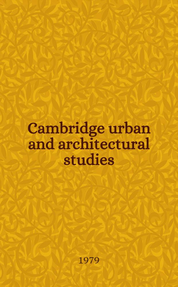 Cambridge urban and architectural studies