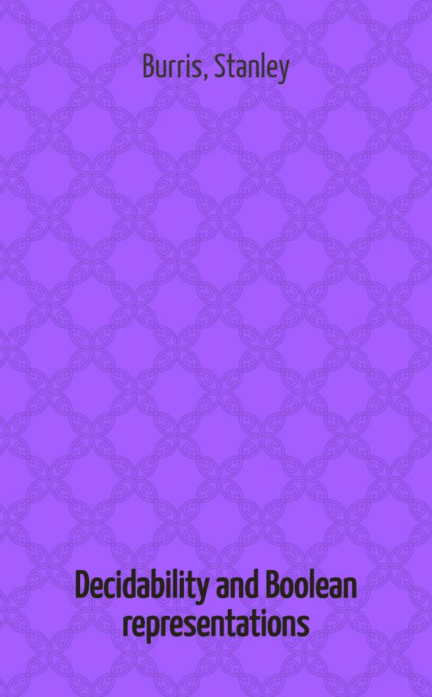 Decidability and Boolean representations