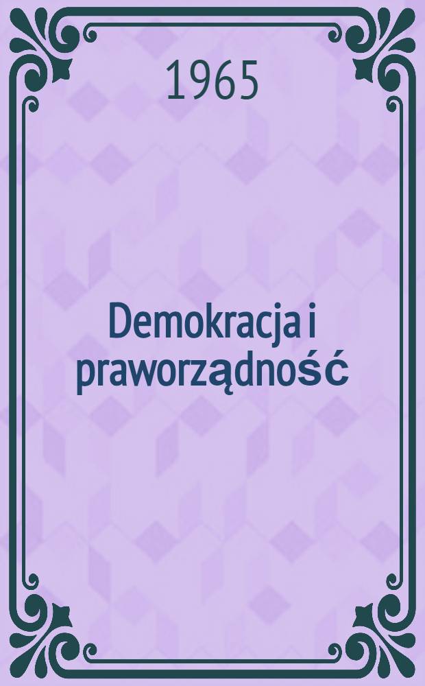 Demokracja i praworządność