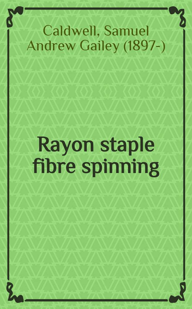 Rayon staple fibre spinning
