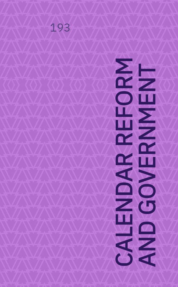 Calendar reform and government