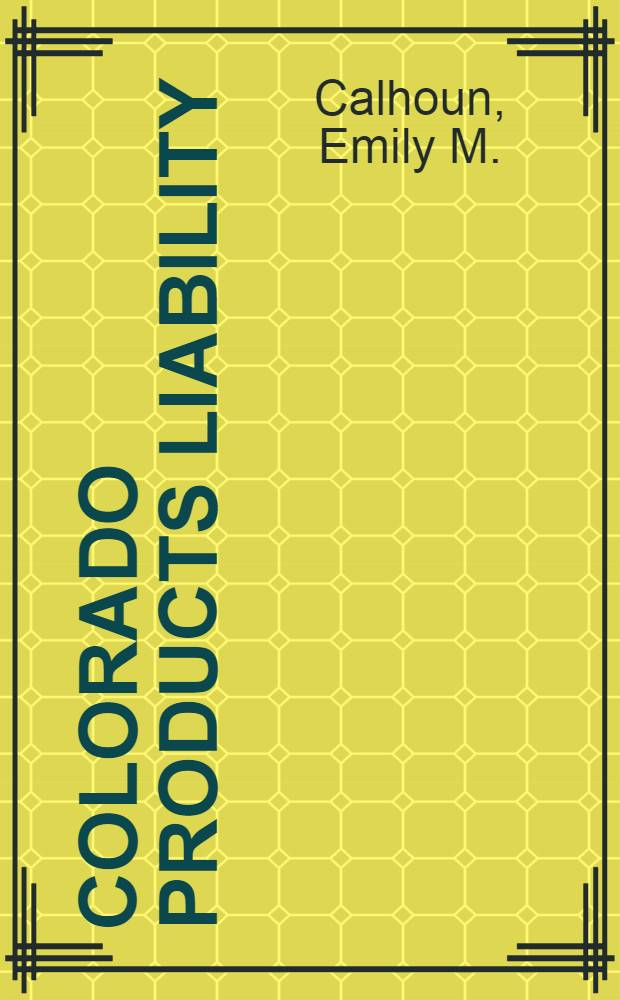 Colorado products liability