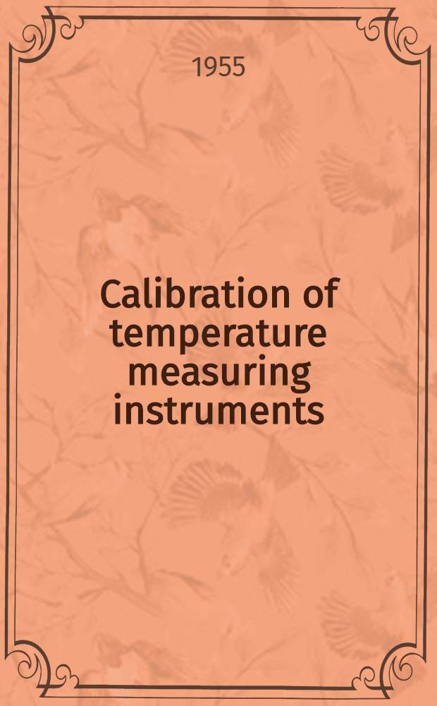 Calibration of temperature measuring instruments