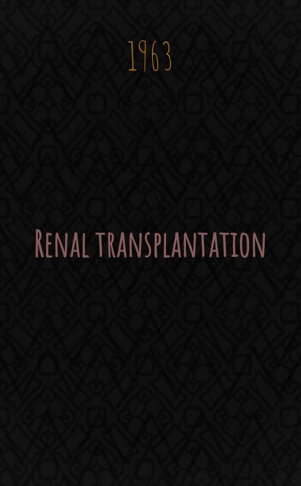 Renal transplantation