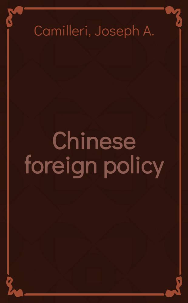 Chinese foreign policy : The Maoist era a. its aftermath