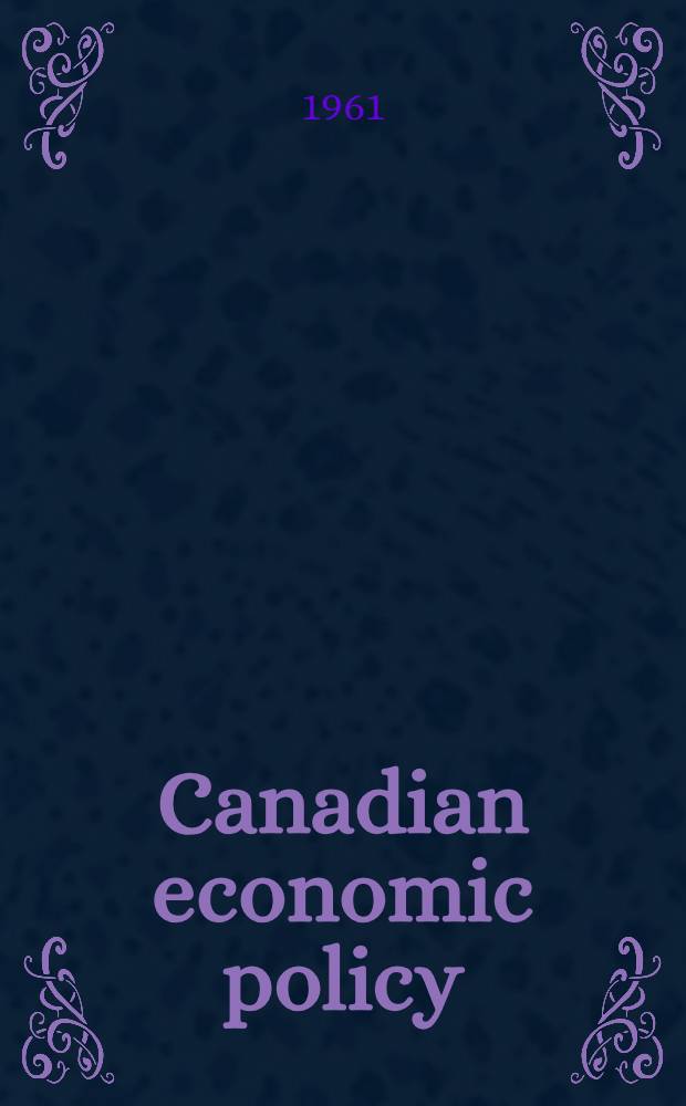 Canadian economic policy