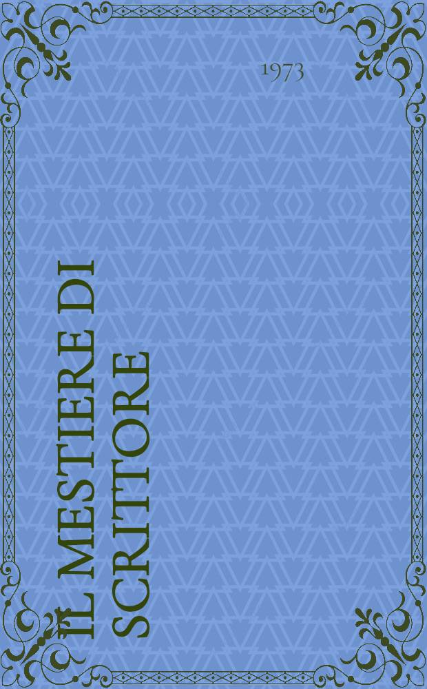 Il mestiere di scrittore