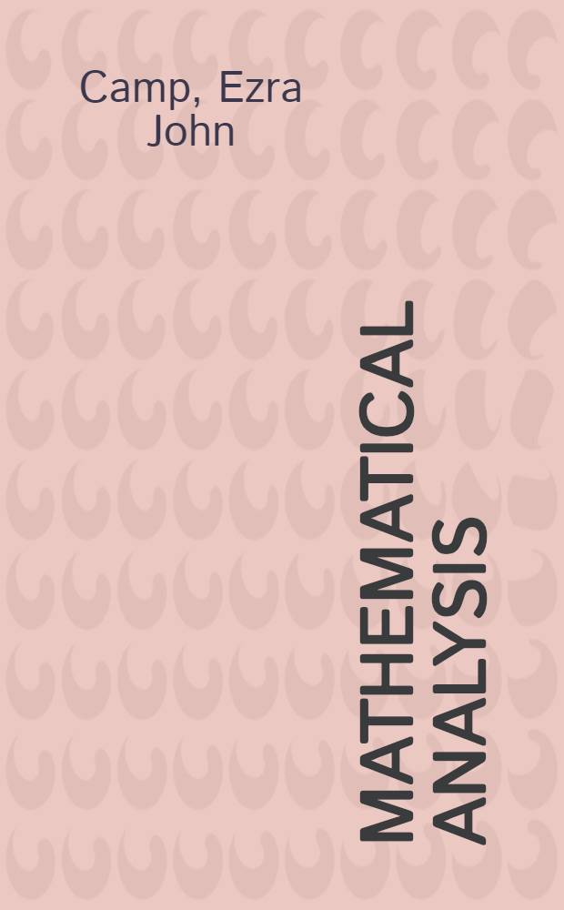 Mathematical analysis : An introd. for college students