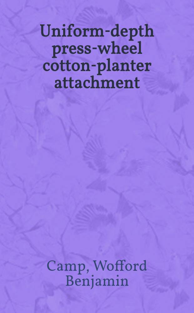 Uniform-depth press-wheel cotton-planter attachment