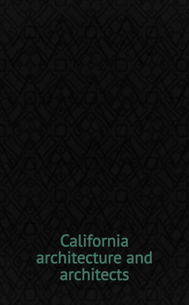 California architecture and architects
