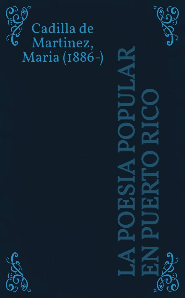 La poesia popular en Puerto Rico