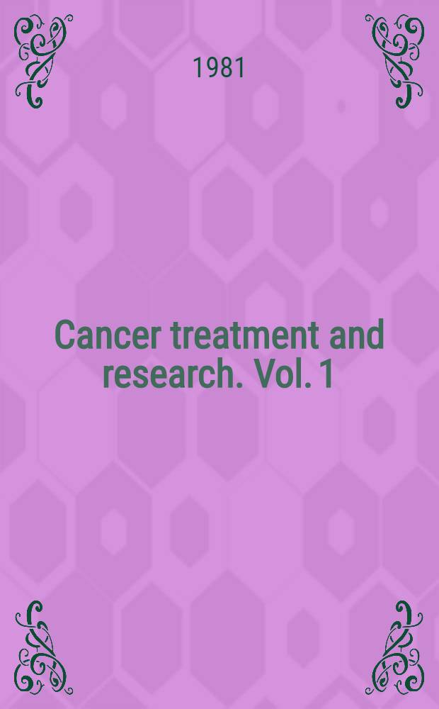 Cancer treatment and research. Vol. 1 : Lang cancer