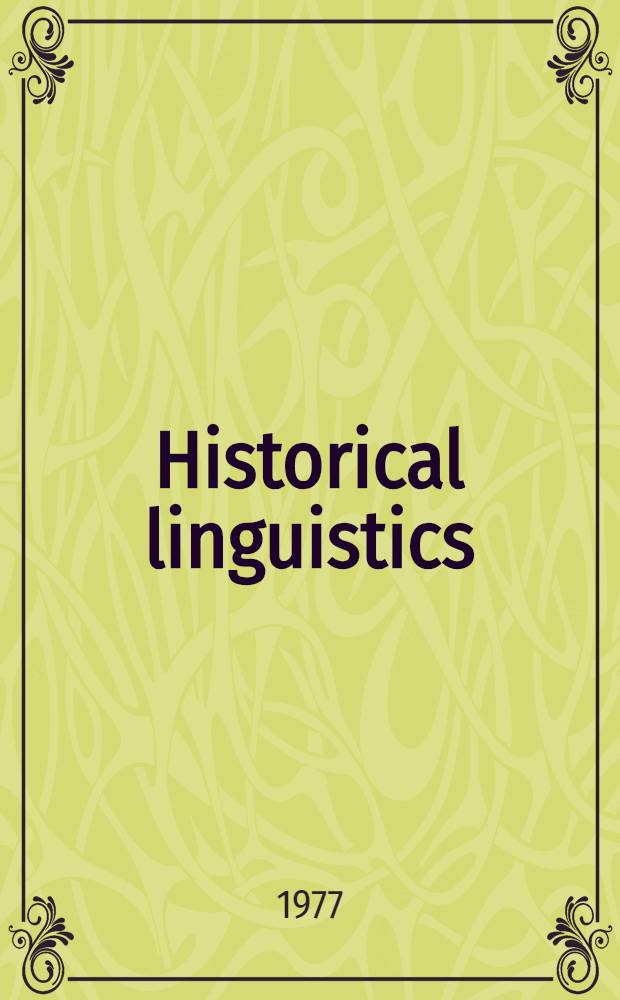 Historical linguistics