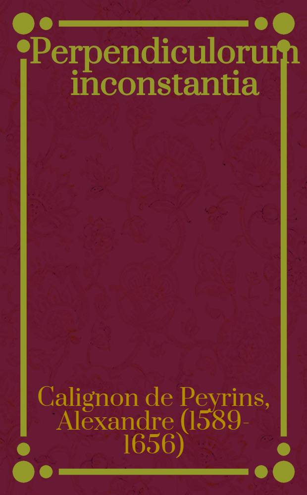 Perpendiculorum inconstantia